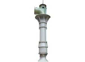 Photograph: Example of an all-steel vertical-shaft semi-axial flow pump